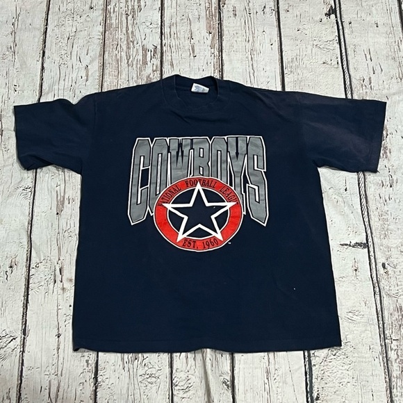 Vintage Dallas Cowboys NFL Football Sports 1990s Crewneck Tee Tshirt - Picture 1 of 6